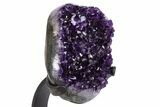 Amethyst Geode With Metal Stand - Uruguay #306886-3